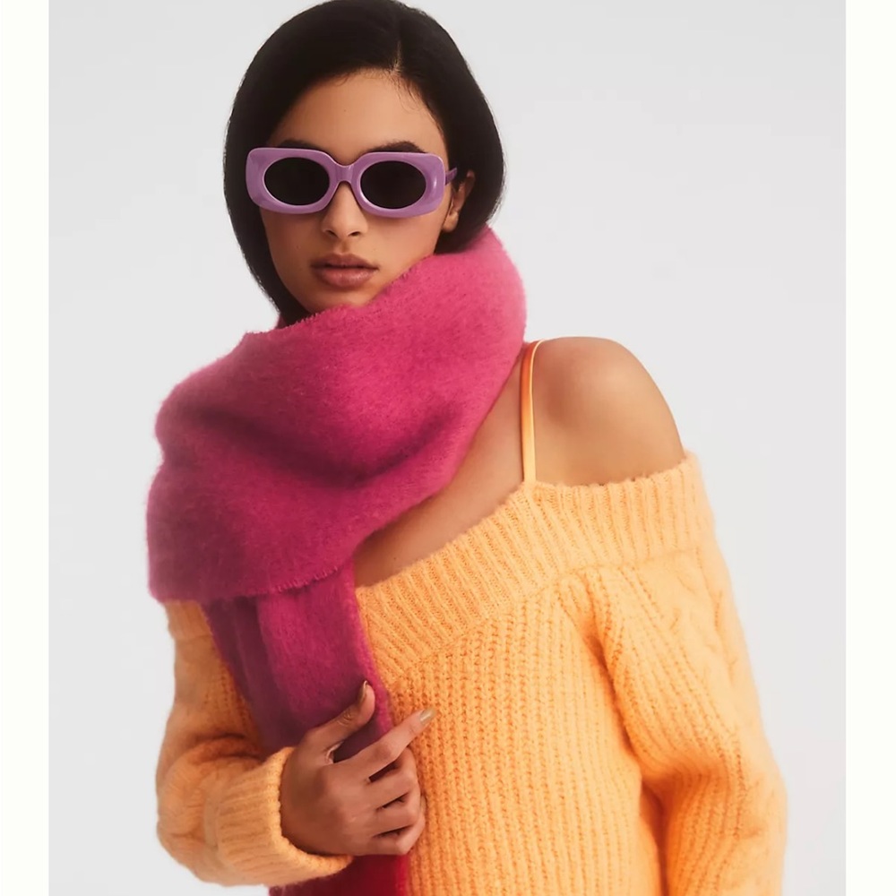 Anthropologie Bonnie Fringed Wrap Scarf